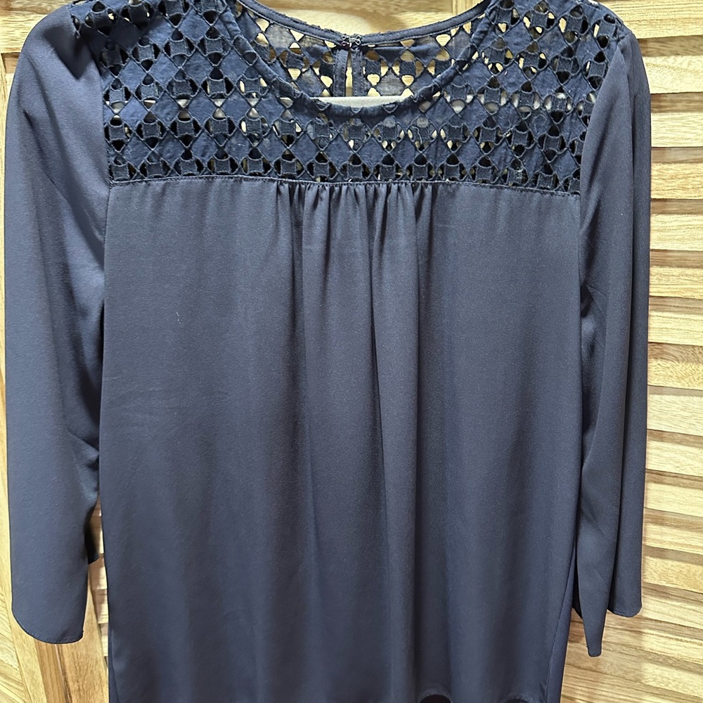 Ann Taylor navy blue blouse